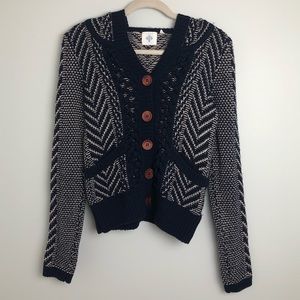 Anthropologie Hooded Sweater Cardigan Size Medium